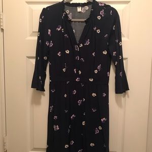Old Navy Fit and Flare Dress with Flute Sleeve